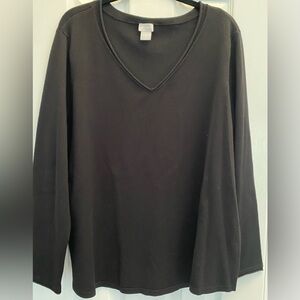 Chico’s - V neck - lightweight sweater shirt - Black - Chicos size 3 or size XL